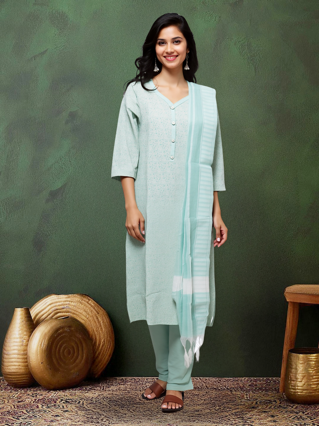 Picture of Soft Hues Everyday Wear Kurta with Pant & Dupatta Set